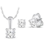 Thumbnail Image 1 of Lab-Grown Diamond Solitaire Necklace & Stud Set 1/2 ct tw 10K White Gold