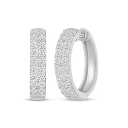 KAY Lab-Grown Diamonds Two-Row Hoop Earrings 1 ct tw 10K White Gold