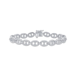 Diamond Mariner Chain Bracelet 2 ct tw Sterling Silver 7"