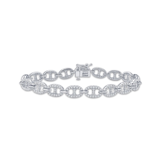 Diamond Mariner Chain Bracelet 2 ct tw Sterling Silver 7"