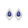 Thumbnail Image 2 of Pear-Shaped Blue & White Lab-Created Sapphire Stud Earrings Sterling Silver