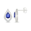 Thumbnail Image 3 of Pear-Shaped Blue & White Lab-Created Sapphire Stud Earrings Sterling Silver