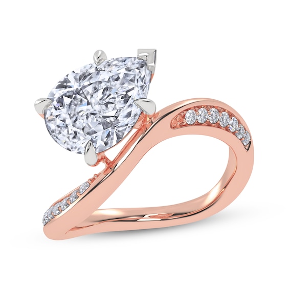 Adore Lab-Grown Diamonds Pear-Shaped Engagement Ring 2-1/8 ct tw 14K Rose Gold