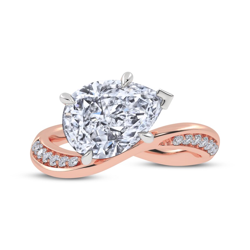Main Image 4 of Adore Lab-Grown Diamonds Pear-Shaped Engagement Ring 2-1/8 ct tw 14K Rose Gold