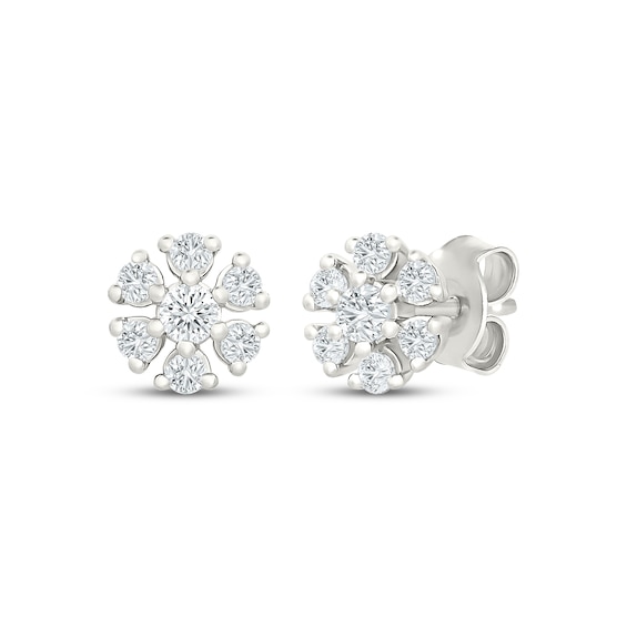 KAY Lab-Grown Diamonds Flower Stud Earrings 1/3 ct tw 10K White Gold