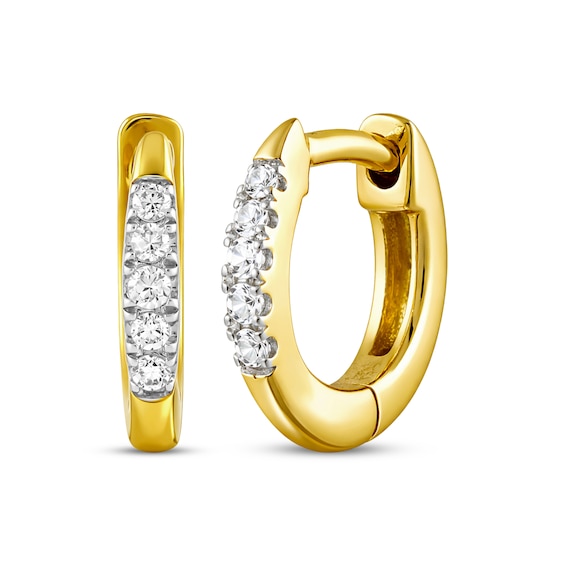 KAY Lab-Grown Diamonds Huggie Hoop Earrings 1/15 ct tw 10K Yellow Gold