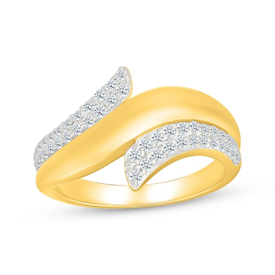 KAY Lab-Grown Diamonds Bypass-Look Ring 3/8 ct tw 24K Yellow Gold Vermeil Sterling Silver
