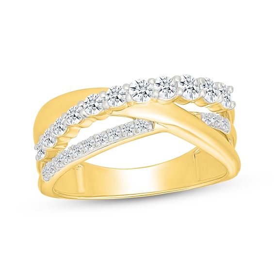 KAY Lab-Grown Diamonds Crossover Ring 5/8 ct tw 24K Yellow Gold Vermeil Sterling Silver