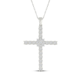 KAY Lab-Grown Diamonds Cross Necklace 1/3 ct tw Sterling Silver 18"
