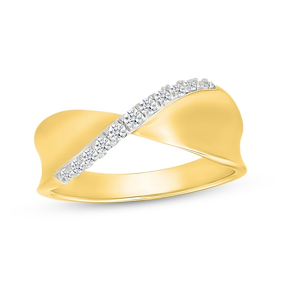KAY Lab-Grown Diamonds Twist Ring 1/6 ct tw 24K Yellow Gold Vermeil Sterling Silver