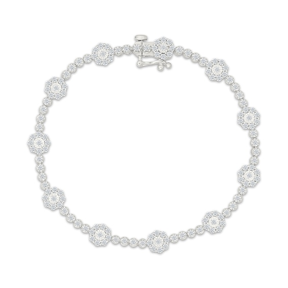 KAY Lab-Grown Diamonds Flower Station Bracelet 2 ct tw Sterling Silver 7"