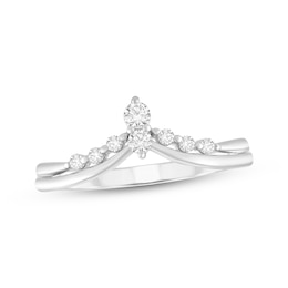 Adore Diamond Chevron Anniversary Ring 1/6 ct tw 10K White Gold