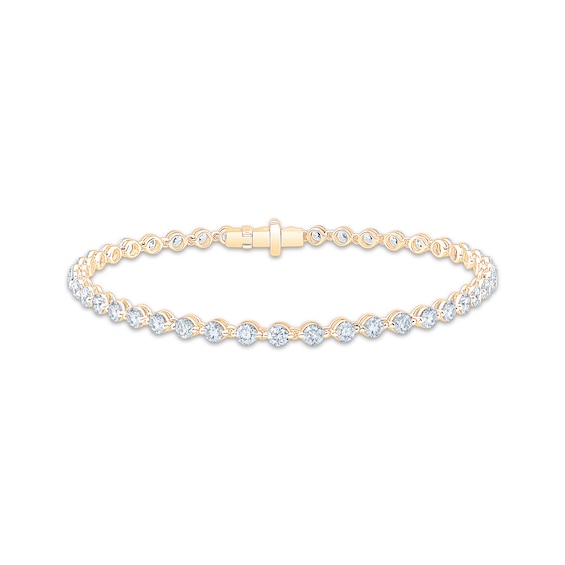 KAY Lab-Grown Diamonds Certified Tennis Bracelet 4 ct tw 18K Yellow Gold 7"