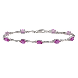 Oval Twist Bar Birthstone Bracelet (2 Stones)