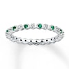 Thumbnail Image 0 of Stackable Ring Lab-Created Emeralds 1/20 ct tw Diamonds