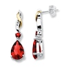 Lab-Created Ruby Earrings Sterling Silver 10K Yellow Gold