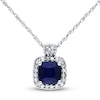 Thumbnail Image 0 of Sapphire Necklace 1/10 ct tw Diamonds 10K White Gold