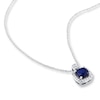 Thumbnail Image 1 of Sapphire Necklace 1/10 ct tw Diamonds 10K White Gold