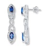 Thumbnail Image 0 of Lab-Created Sapphires Diamond Accents Sterling Silver Earrings