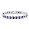 Thumbnail Image 0 of Lab-Created Sapphires Diamond Accents Sterling Silver Bracelet