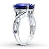 Thumbnail Image 3 of Lab-Created Sapphire Diamond Accents Sterling Silver Ring