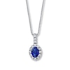 Thumbnail Image 1 of Lab-Created Sapphires Blue & White Sterling Silver Necklace