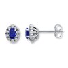 Thumbnail Image 1 of Lab-Created Sapphires Blue & White Sterling Silver Earrings