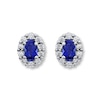 Thumbnail Image 2 of Lab-Created Sapphires Blue & White Sterling Silver Earrings