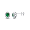 Thumbnail Image 0 of Lab-Created Emerald Lab-Created Sapphire Sterling Silver Earrings
