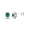 Thumbnail Image 1 of Lab-Created Emerald Lab-Created Sapphire Sterling Silver Earrings