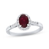 Thumbnail Image 0 of Lab-Created Ruby Lab-Created Sapphire Sterling Silver Ring