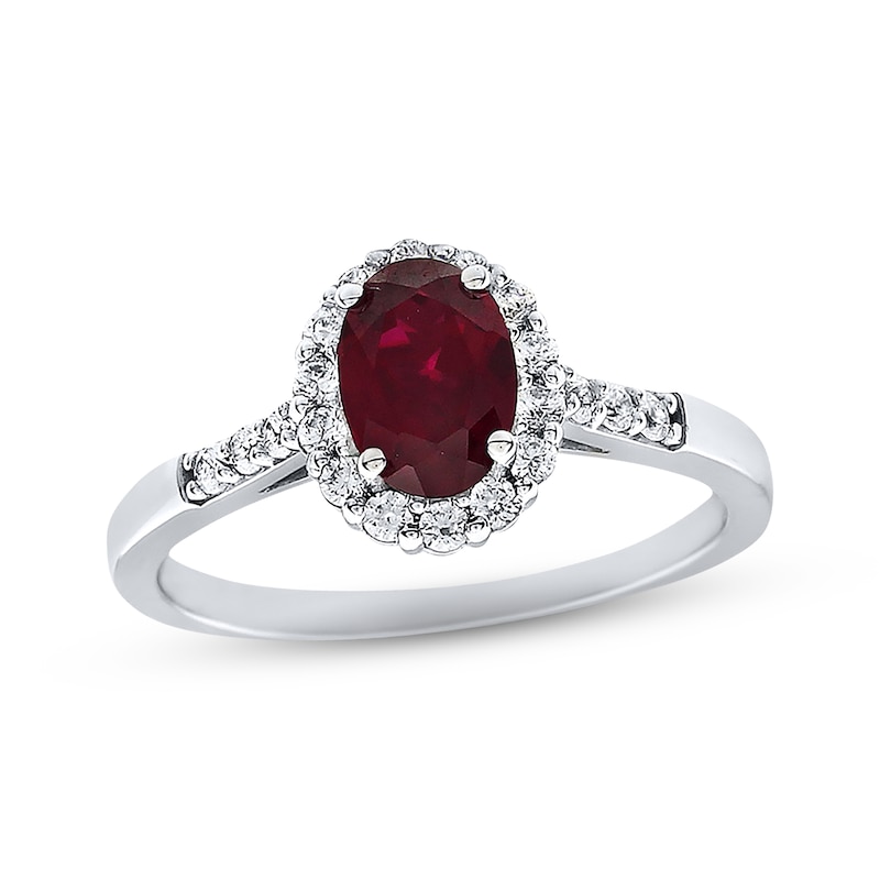 Lab-Created Ruby Lab-Created Sapphire Sterling Silver Ring