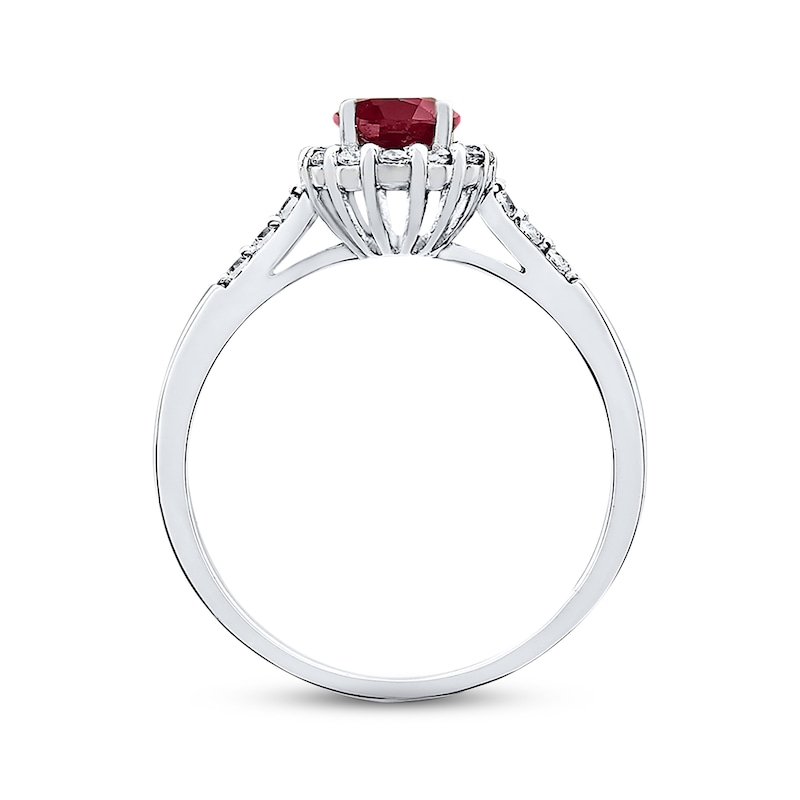 Lab-Created Ruby Lab-Created Sapphire Sterling Silver Ring