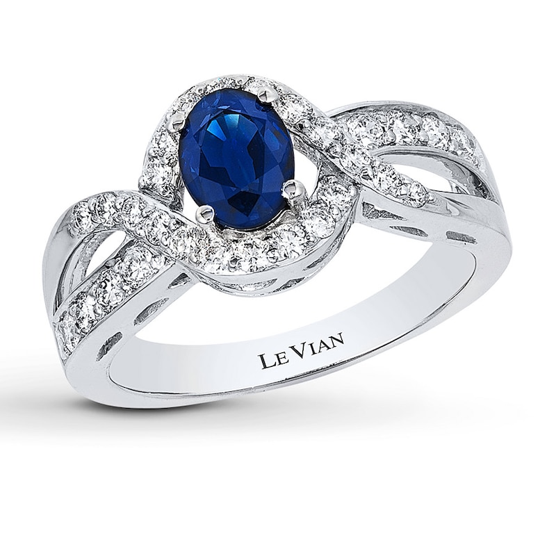Le Vian Sapphire Ring 1/2 ct tw Diamonds 14K Vanilla Gold