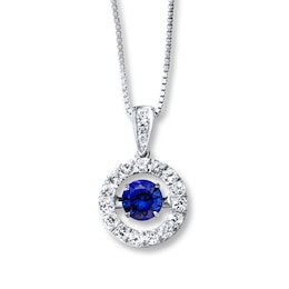 Unstoppable Love Lab-Created Sapphire Sterling Silver Necklace