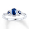Thumbnail Image 1 of Natural Sapphire Ring 1/6 ct tw Diamonds 10K White Gold