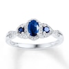 Thumbnail Image 0 of Natural Sapphire Ring 1/6 ct tw Diamonds 10K White Gold