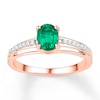 Thumbnail Image 0 of Lab-Created Emerald Ring 1/15 ct tw Diamonds 10K Rose Gold