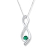 Thumbnail Image 0 of Diamond Infinity Necklace Lab-Created Emerald Sterling Silver