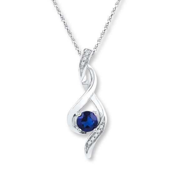 2 1/3 ct Created Sapphire Garland Necklace with Diamonds in Sterling Silver Richline Group SM6207FKSOHLZ 