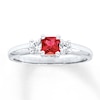 Thumbnail Image 1 of Lab-Created Ruby & Sapphire Ring 10K White Gold