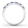 Thumbnail Image 1 of Sapphire Ring 1/8 ct tw Diamonds 14K White Gold
