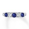 Sapphire Ring 1/3 ct tw Diamonds Round-cut 14K White Gold