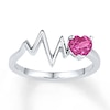 Thumbnail Image 0 of Heartbeat Ring Lab-Created Sapphire Sterling Silver