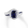 Thumbnail Image 0 of Lab-Created Sapphire Ring Blue & White Sterling Silver