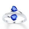 Thumbnail Image 0 of Lab-Created Sapphires 1/20 ct tw Diamonds 10K White Gold Ring