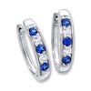 Thumbnail Image 1 of Hoop Earrings Lab-Created Sapphire Sterling Silver