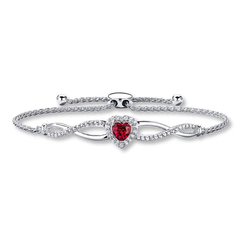 Main Image 1 of Bolo Bracelet Lab-Created Ruby Sterling Silver