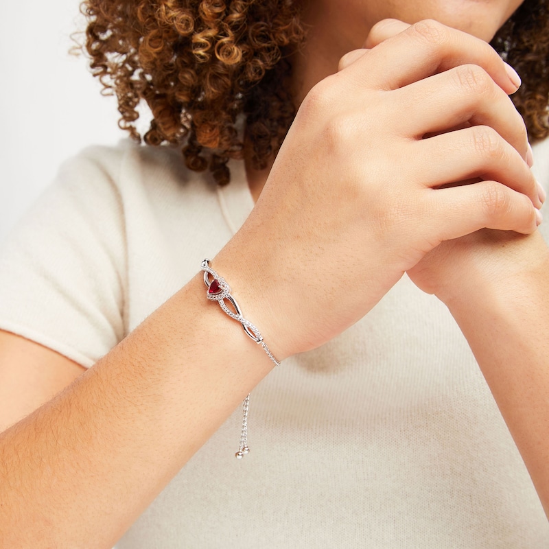 Main Image 2 of Bolo Bracelet Lab-Created Ruby Sterling Silver