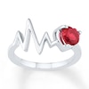 Heartbeat Ring Lab-Created Ruby Sterling Silver